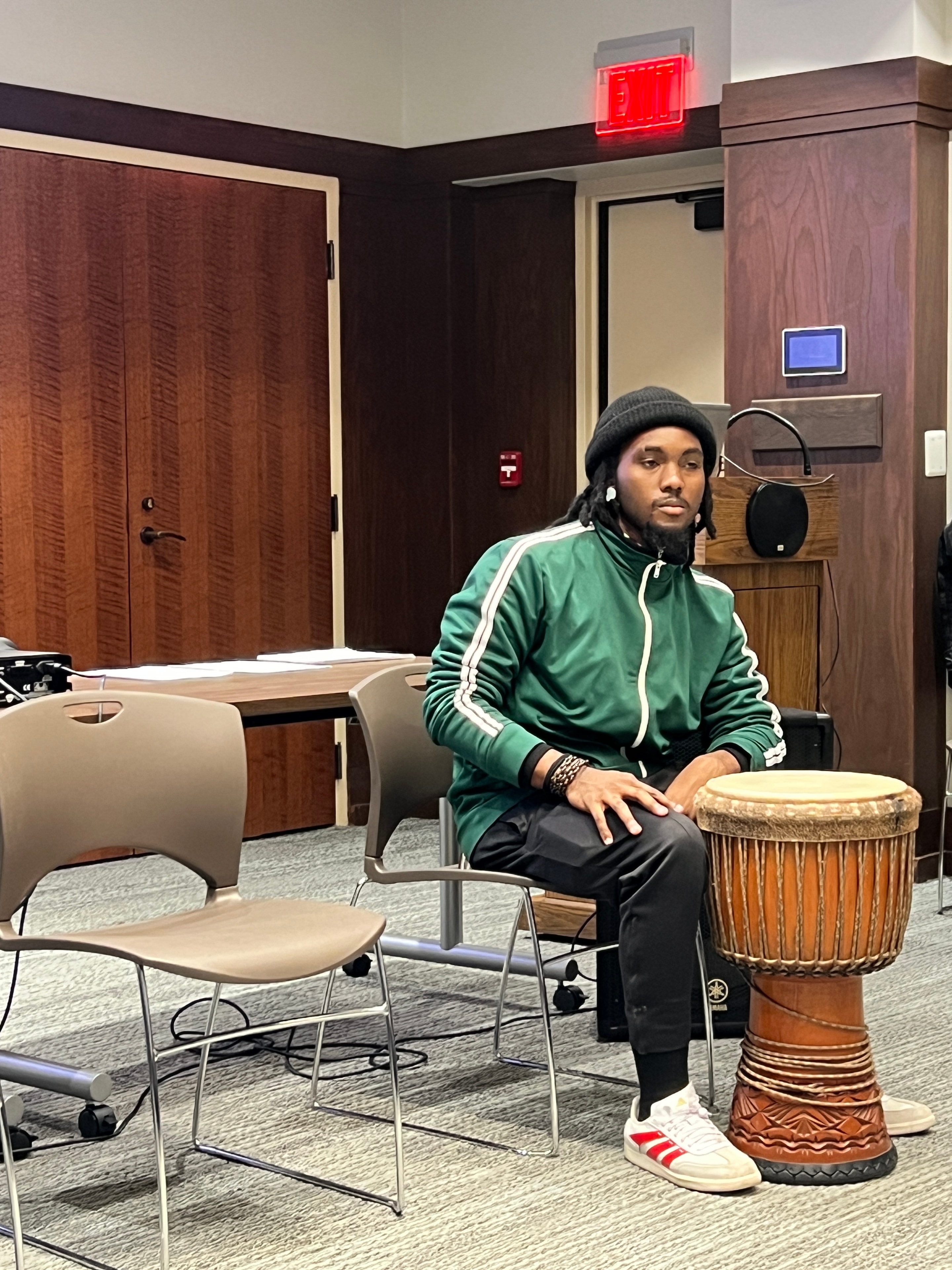 Three-person discussion during the first True and Live session