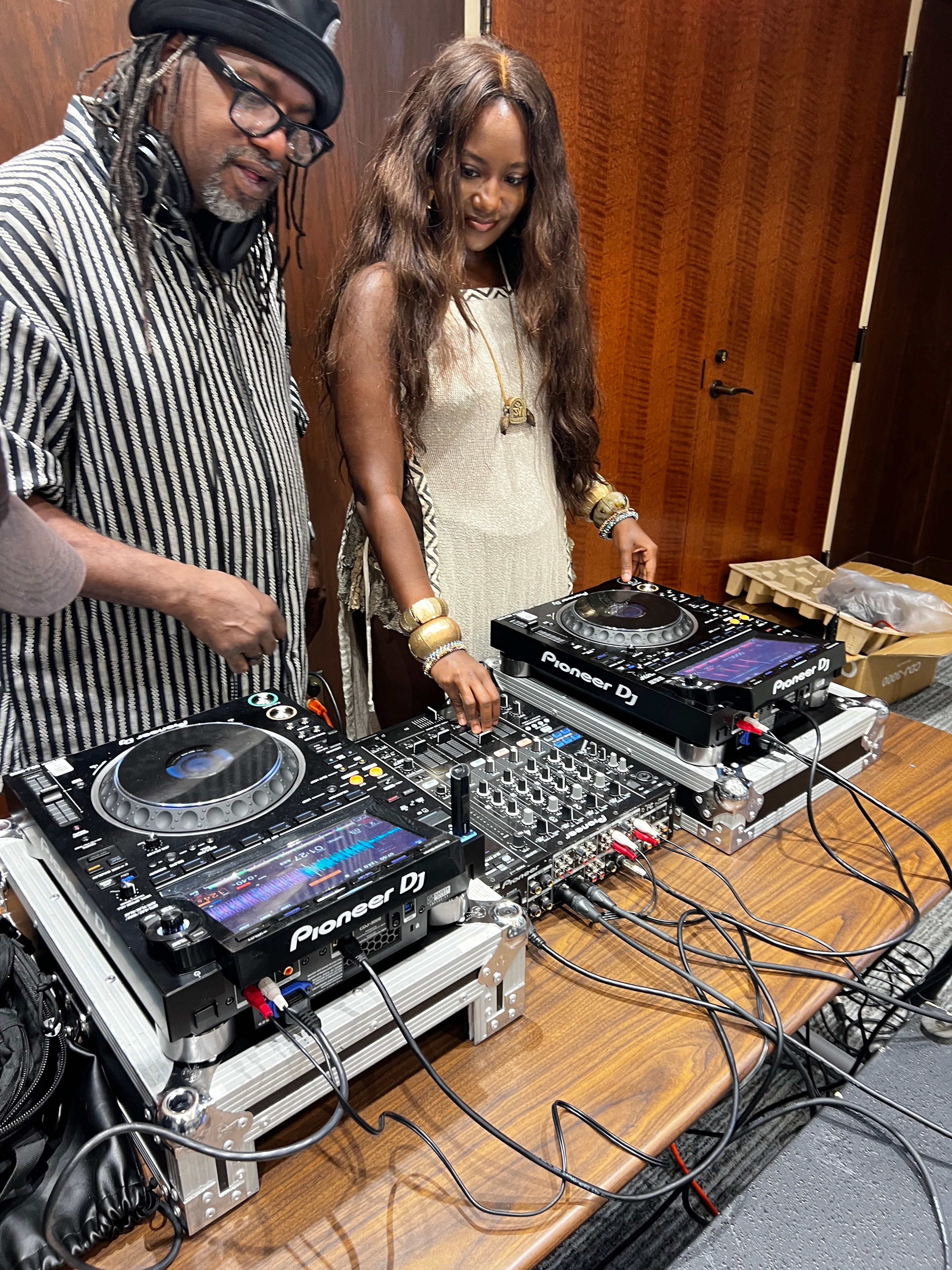 DJs working together at Pioneer equipment during the second True and Live Series event